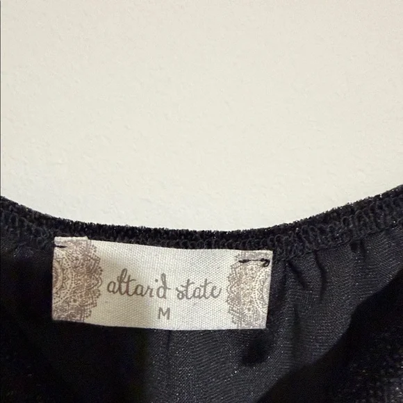 Altar'd State Shimmering Black Long Sleeve Dress - Picture 2 of 4